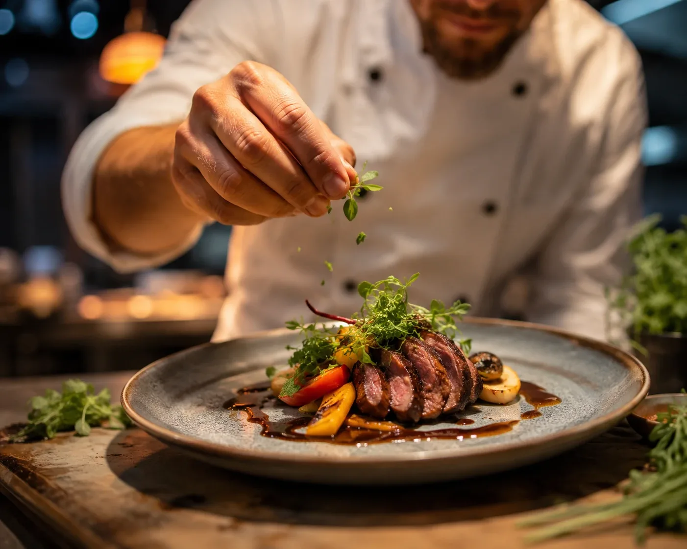 Chef preparing food